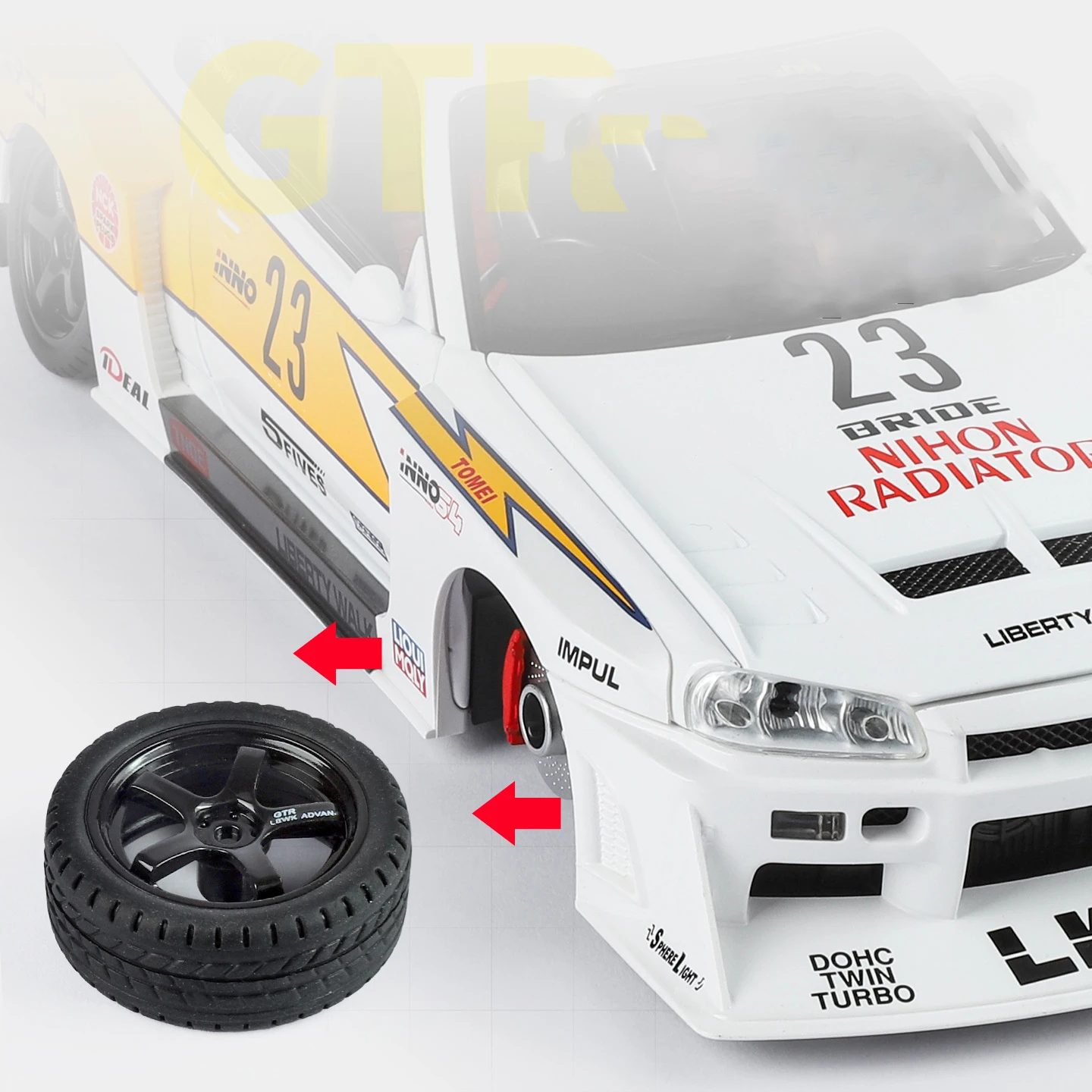 1:18 Nissan GTR R34 S15 LBWK Diecast Model Car 4 1:18 Nissan GTR R34 S15 LBWK Diecast Model Car - Image 4