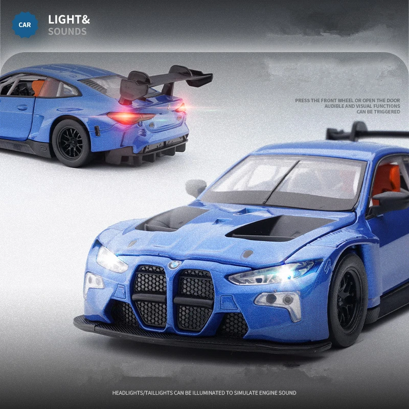 1:32 BMW M4 GT3 Diecast Model in Blue 4 1:32 BMW M4 GT3 Diecast Model in Blue - Image 4