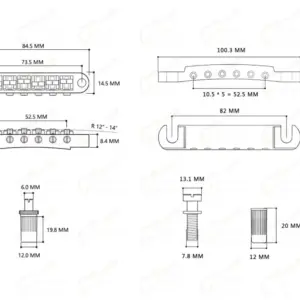 Titanium Alloy Tune-O-Matic Bridge for LP SG 13 S4fe2ef414ab646949c8557676b255127o
