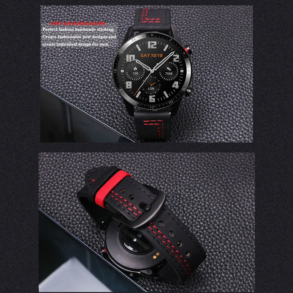 Vintage Genuine Leather Watchband for 20mm 22mm Watches 4 Vintage Genuine Leather Watchband for 20mm 22mm Watches - Image 4