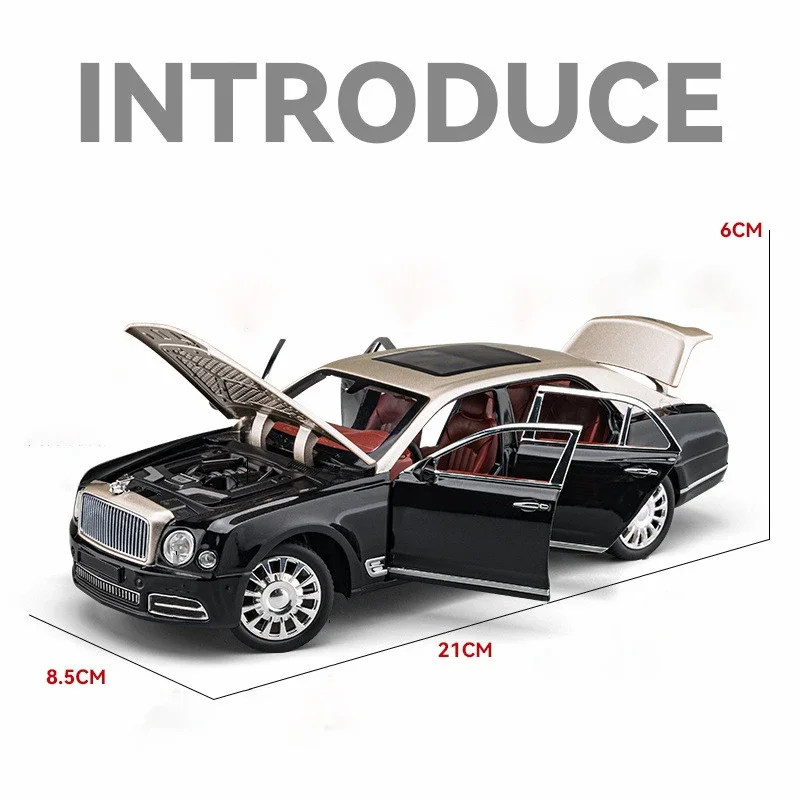 1:24 Scale Black Bentley Mulsanne Model Car 2 1:24 Scale Black Bentley Mulsanne Model Car - Image 2