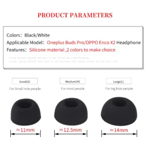 Silicone Ear Tips Set for Oneplus Buds Pro & OPPO Enco X2 10 S50a3d3010336492e9bd1cf0b496d8a2bb