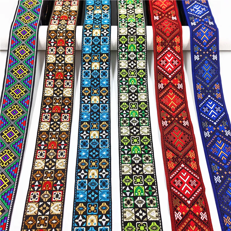 Vibrant 5cm Jacquard Ribbons - 7 Meters 3 Vibrant 5cm Jacquard Ribbons - 7 Meters - Image 3