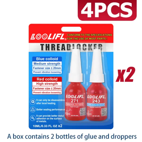 LOOLIFL Threadlocker 10ml Blue and Red Set - Image 7