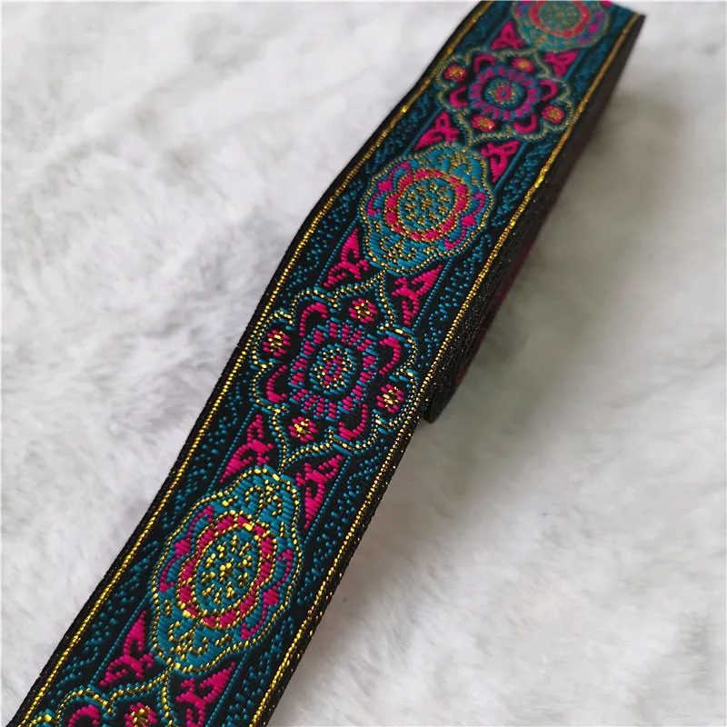 Vibrant 33mm Floral Jacquard Ribbon 7 Yards 9 Vibrant 33mm Floral Jacquard Ribbon 7 Yards - Image 9