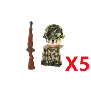 MOC US British Military Building Block Figures