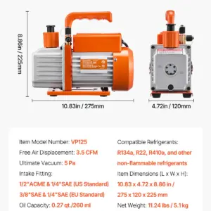 VEVOR Vacuum Pump with 0.35 qt Oil Bottle 20 S548f237b3bfb4586b4a44ba788735c87E