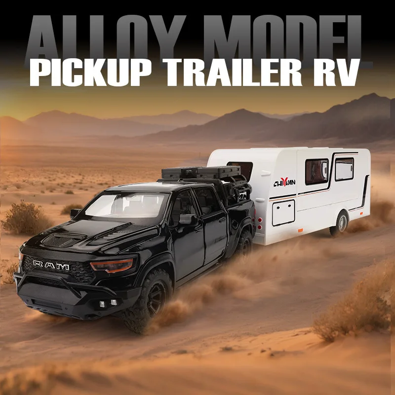 Dodge Mammoth 1:32 Diecast Model with Trailer 2 Dodge Mammoth 1:32 Diecast Model with Trailer - Image 2