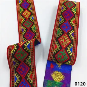 Vibrant 5cm Jacquard Ribbons - 7 Meters 65 S5b021729322f4d5199c9ee1e91f60001g