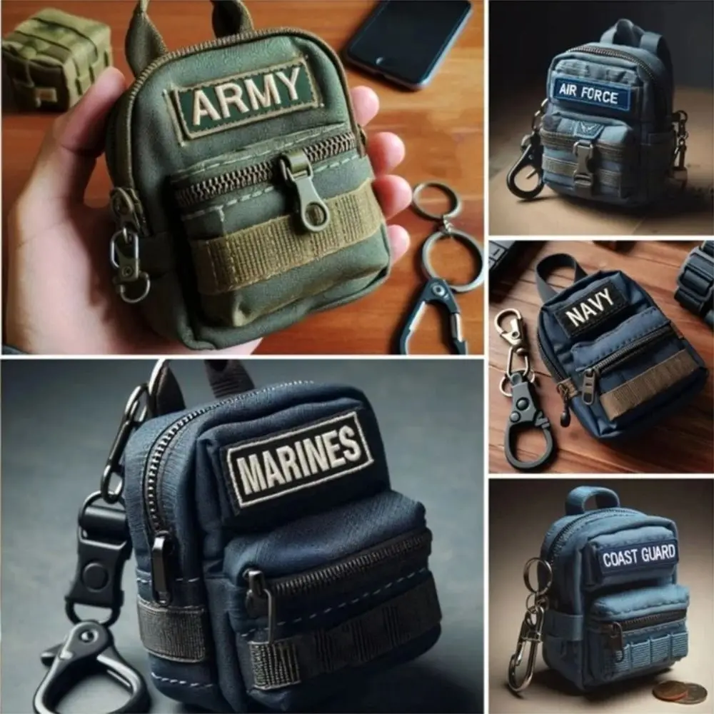 Tactical Mini Backpack Keychain with Patches 2 Tactical Mini Backpack Keychain with Patches - Image 2