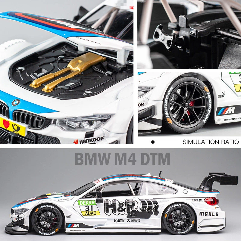 1:24 BMW M4 DTM Diecast Model Car Yellow 6 1:24 BMW M4 DTM Diecast Model Car Yellow - Image 6