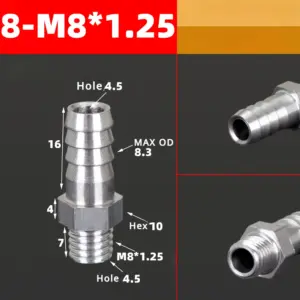 M3 to M16 Metric Hose Barb Fittings 44 S5e8bf498c84646879110bc7c1a4634f9u