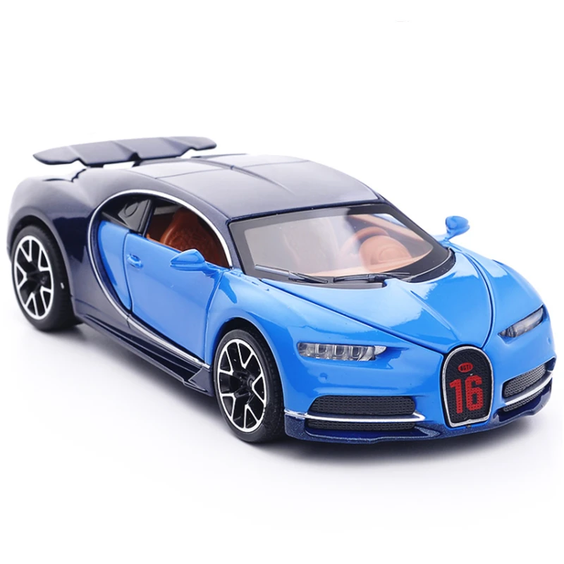 1:32 Diecast Bugatti Chiron Model in Blue 3 1:32 Diecast Bugatti Chiron Model in Blue - Image 3