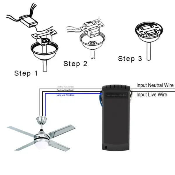 Universal Ceiling Fan Lamp Remote Controller Kit - Image 4