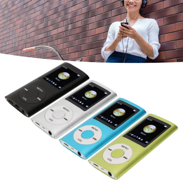Blue Slim Portable MP3 Player with LCD Screen - Image 3