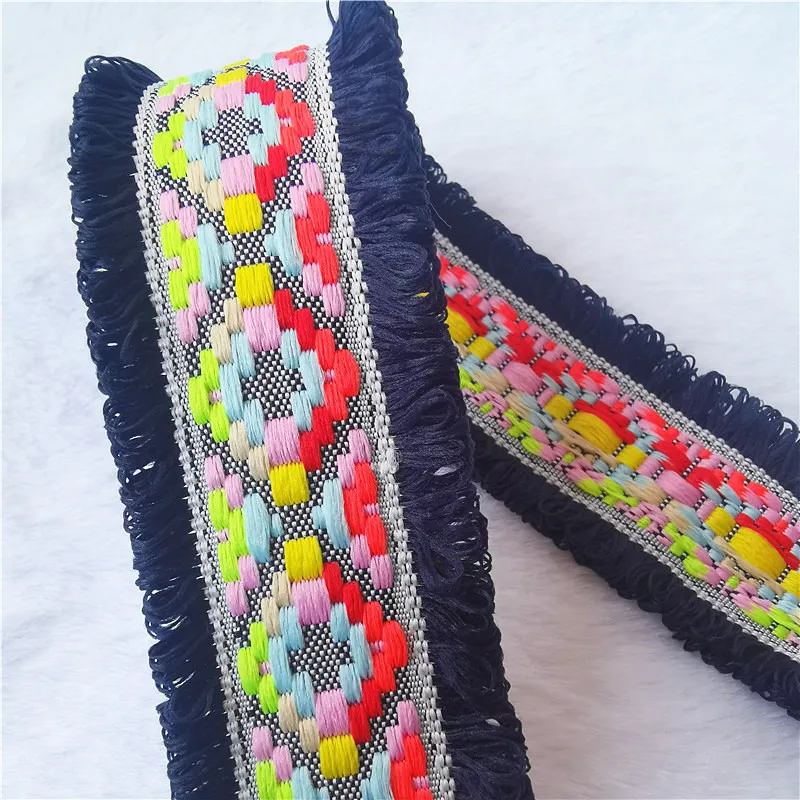 Colorful Jacquard Lace Ribbon 4.3cm x 2 Yards 8 Colorful Jacquard Lace Ribbon 4.3cm x 2 Yards - Image 8