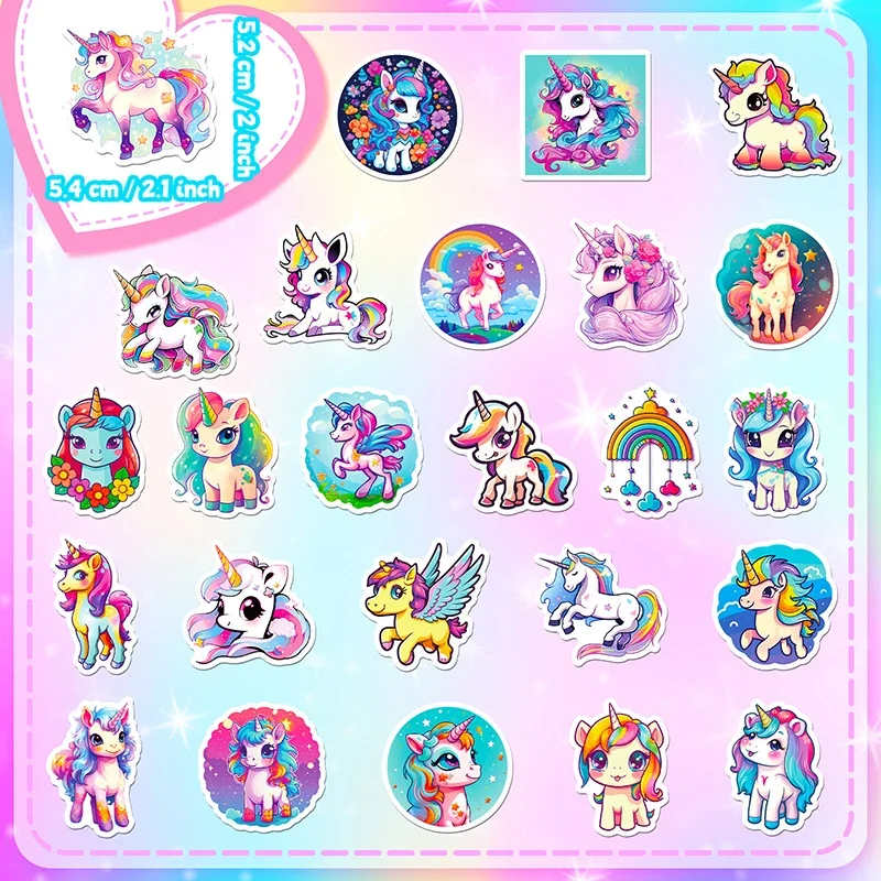 Unicorn PVC Sticker Set - 10, 30 or 50 Pieces 3 Unicorn PVC Sticker Set - 10, 30 or 50 Pieces - Image 3