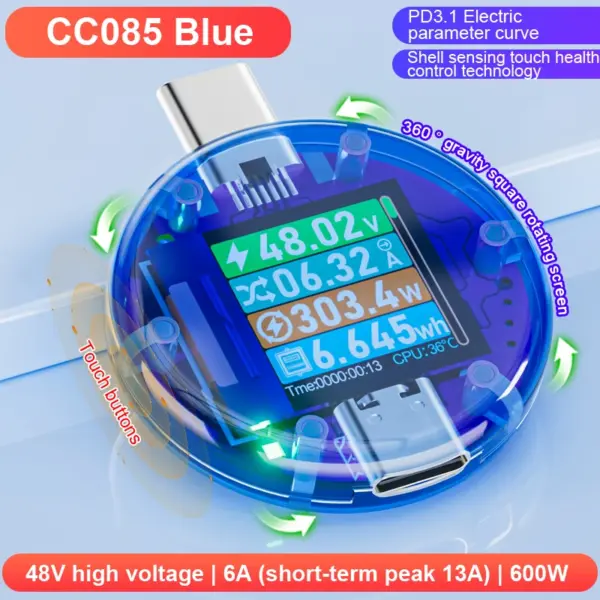 48V 12A Type-C PD3.1 Tester Meter - Image 7