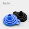 Collapsible Silicone Car Funnel Blue Universal