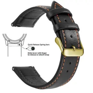 Genuine Leather Watch Band for Samsung Garmin