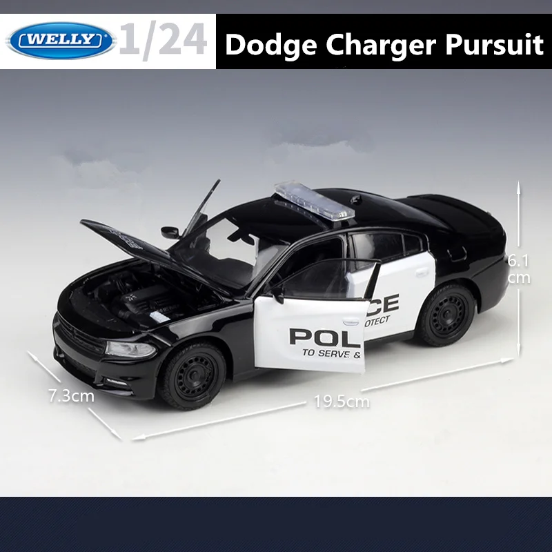 WELLY 1:24 Alloy 2016 Dodge Charger Police Car 4 WELLY 1:24 Alloy 2016 Dodge Charger Police Car - Image 4