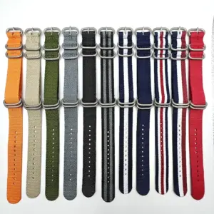 Red Nylon Woven NATO Watchband Strap 18-24mm 12 S67554ee433514908adb30d87e74272cce 4