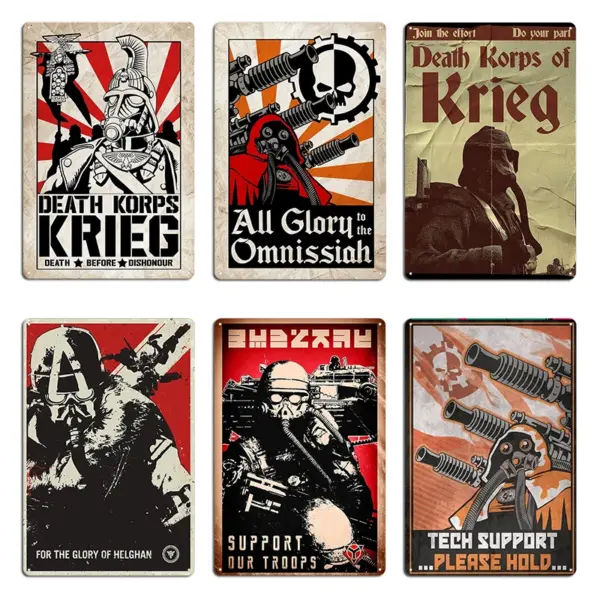 Vintage Death Korps Helghan Metal Tin Sign - Image 2