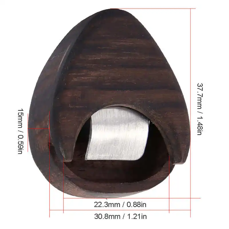 Heart-Shaped Rose Wood Guitar Pick Holder 2 Heart-Shaped Rose Wood Guitar Pick Holder - Image 2