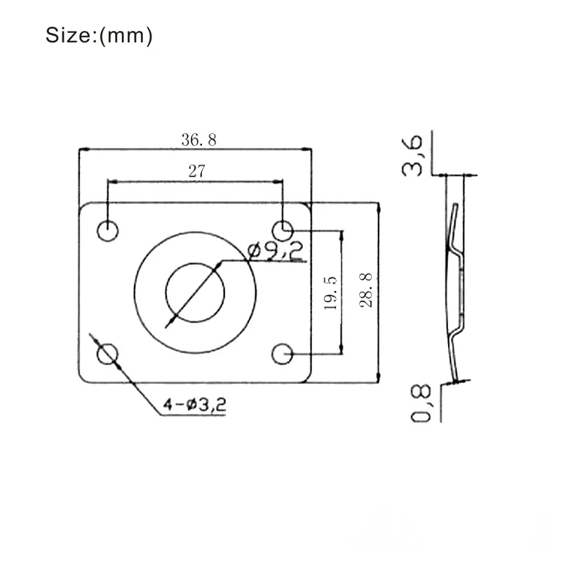 Set of 4 Metal Jack Plates for Bass Guitars 2 Set of 4 Metal Jack Plates for Bass Guitars - Image 2