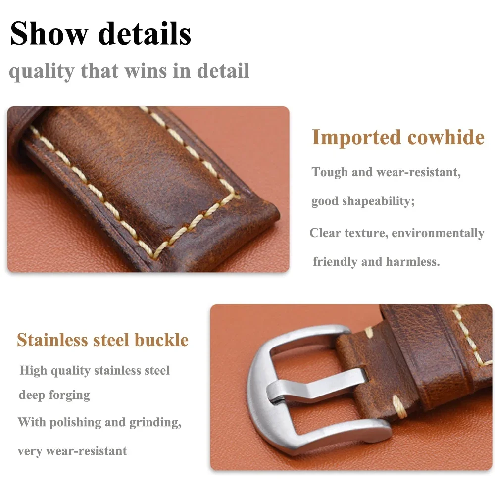 Genuine Leather Watch Strap for Huawei GT 4 3 6 Genuine Leather Watch Strap for Huawei GT 4 3 - Image 6