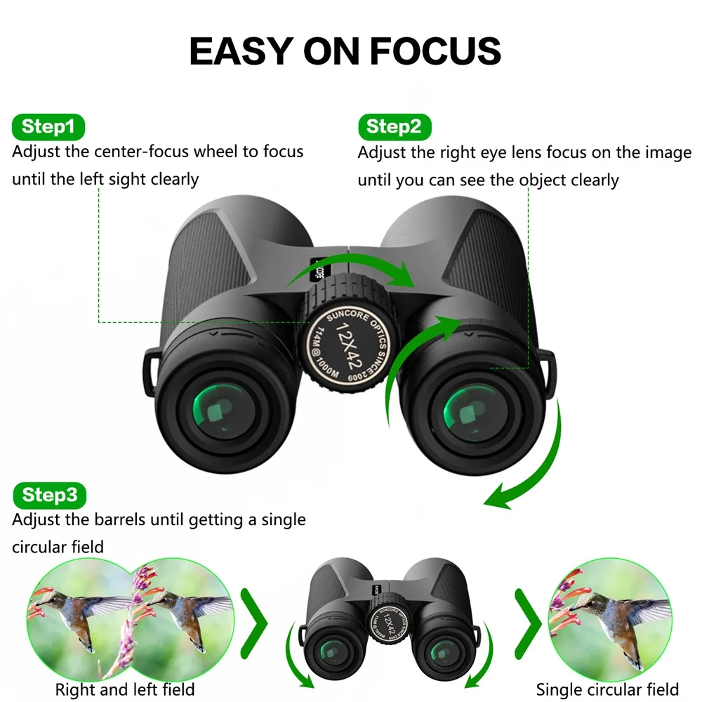 Suncore TL12X42 Portable HD Telescope Binoculars 14 Suncore TL12X42 Portable HD Telescope Binoculars - Image 14