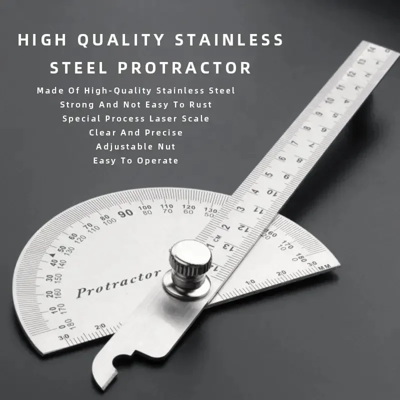 180 Degree Stainless Steel Protractor Ruler 6 180 Degree Stainless Steel Protractor Ruler - Image 6