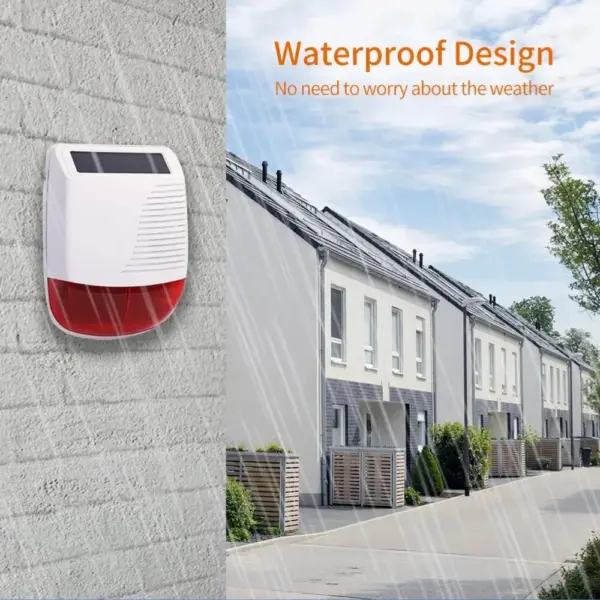 Solar Wireless Security Siren with Strobe Light - Image 4