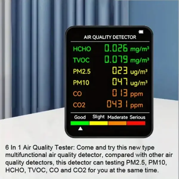 6-in-1 Indoor Air Quality Monitor with Display - Image 3