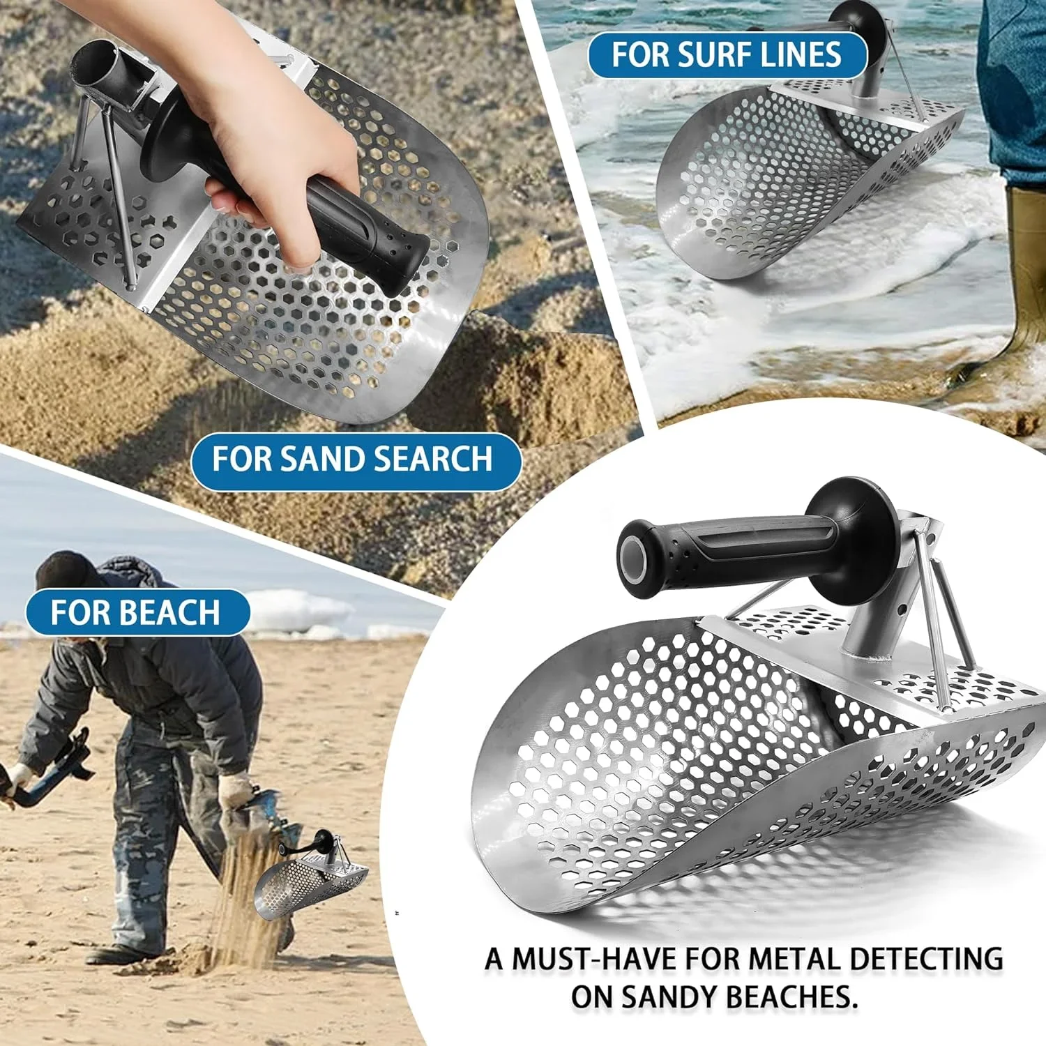 Stainless Steel Sand Scoop for Metal Detecting 6 Stainless Steel Sand Scoop for Metal Detecting - Image 6