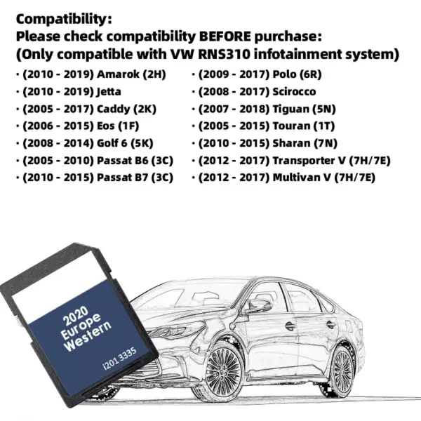 VW RNS 310 V12 SD Card for Navigation 2020 - Image 2