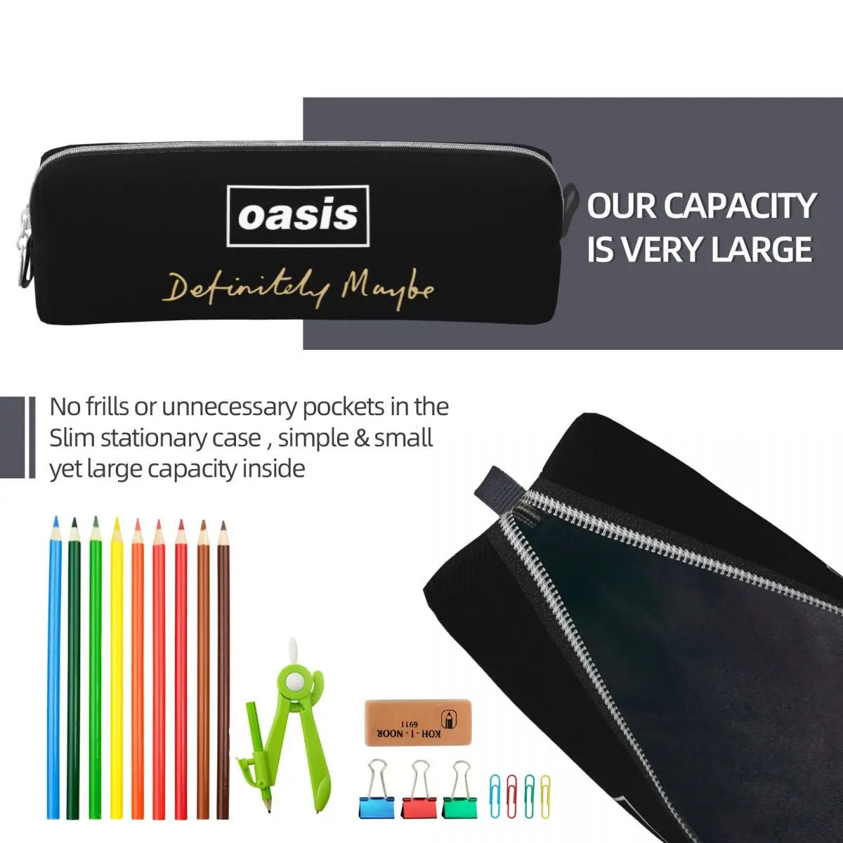 Oasis Leather Pencil Case in Black 6 Oasis Leather Pencil Case in Black - Image 6