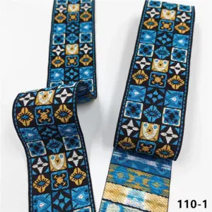 Vibrant 5cm Jacquard Ribbons - 7 Meters 72 S739823f290374323afa112584b07cd62a