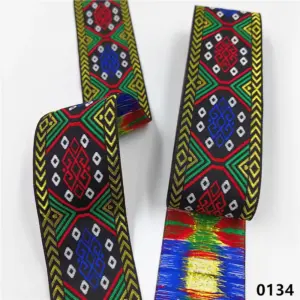 Vibrant 5cm Jacquard Ribbons - 7 Meters 78 S73a9171237454324a97e221943829a18H