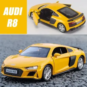 1:36 Scale Yellow Audi R8 Diecast Model 15 S73ce32be55254b6782a591a7a9bdc719V