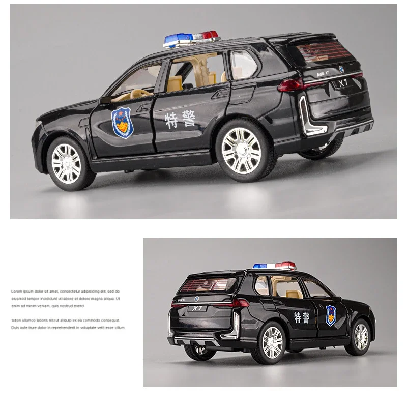 1:24 BMW X7 Police Car Diecast Model 6 1:24 BMW X7 Police Car Diecast Model - Image 6