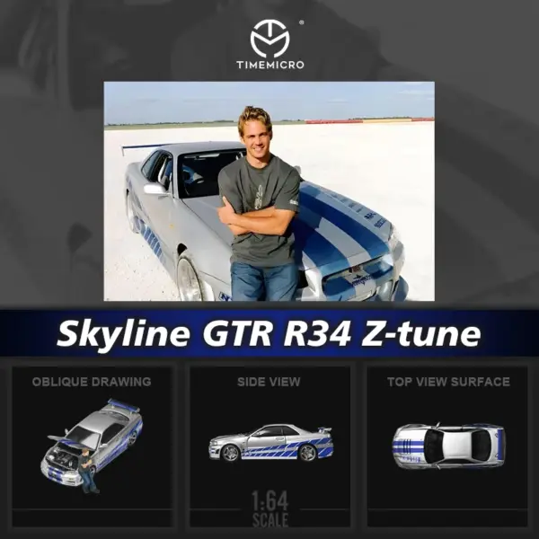 Skyline GTR R34 Z Tune Diecast Model 1:64 - Image 2