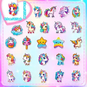 Unicorn PVC Sticker Set - 10, 30 or 50 Pieces 10 S75a938c6abb3420190465b2f33bdd000w