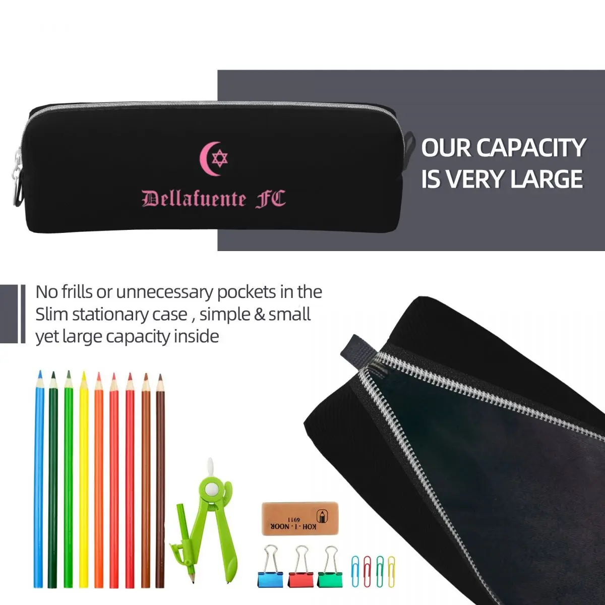 Dellafuente FC Stylish Black Pencil Case 6 Dellafuente FC Stylish Black Pencil Case - Image 6