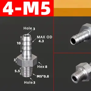 M3 to M16 Metric Hose Barb Fittings 39 S76f8204bcc3d47689751dcf4ec62e6451