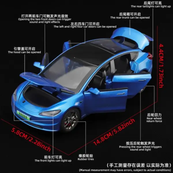 Diecast Model 3 1/32 Scale Red Collectible - Image 3
