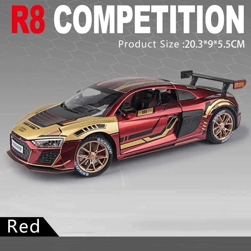 1:24 Audi R8 Racing Car Model with Sound and Lights 7 1:24 Audi R8 Racing Car Model with Sound and Lights - Image 7