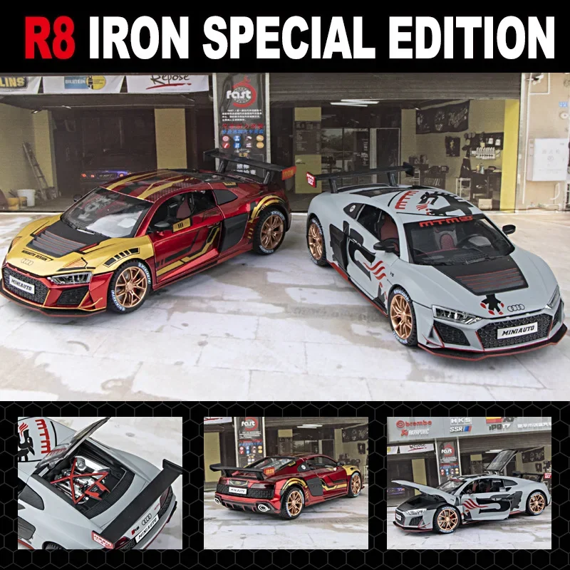 1:24 Audi R8 Racing Car Model with Sound and Lights 4 1:24 Audi R8 Racing Car Model with Sound and Lights - Image 4