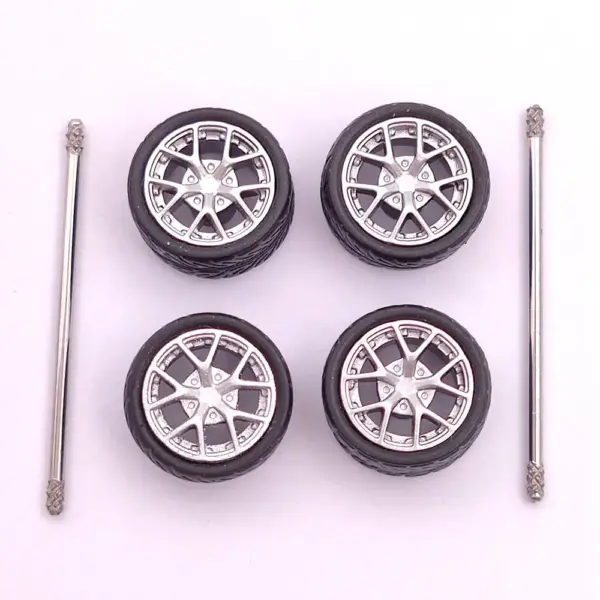 Custom 1:64 Scale Model Car Wheels Set - Image 9