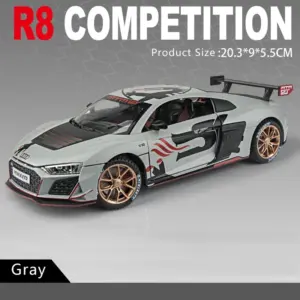 1:24 Audi R8 Racing Car Model with Sound and Lights 12 S7d89bd5805744c218f7e3f7a47659240s